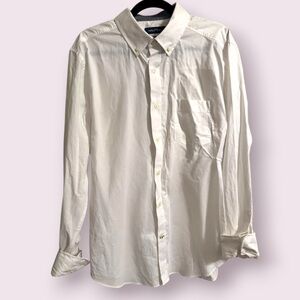 NWT Nautica White Classic Fir Stretch Button-Down Shirt - Size L
